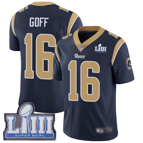 Los Angeles Rams Limited Navy Blue Men Jared Goff Home Jersey NFL Football 16 Super Bowl LIII Bound Vapor Untouchable